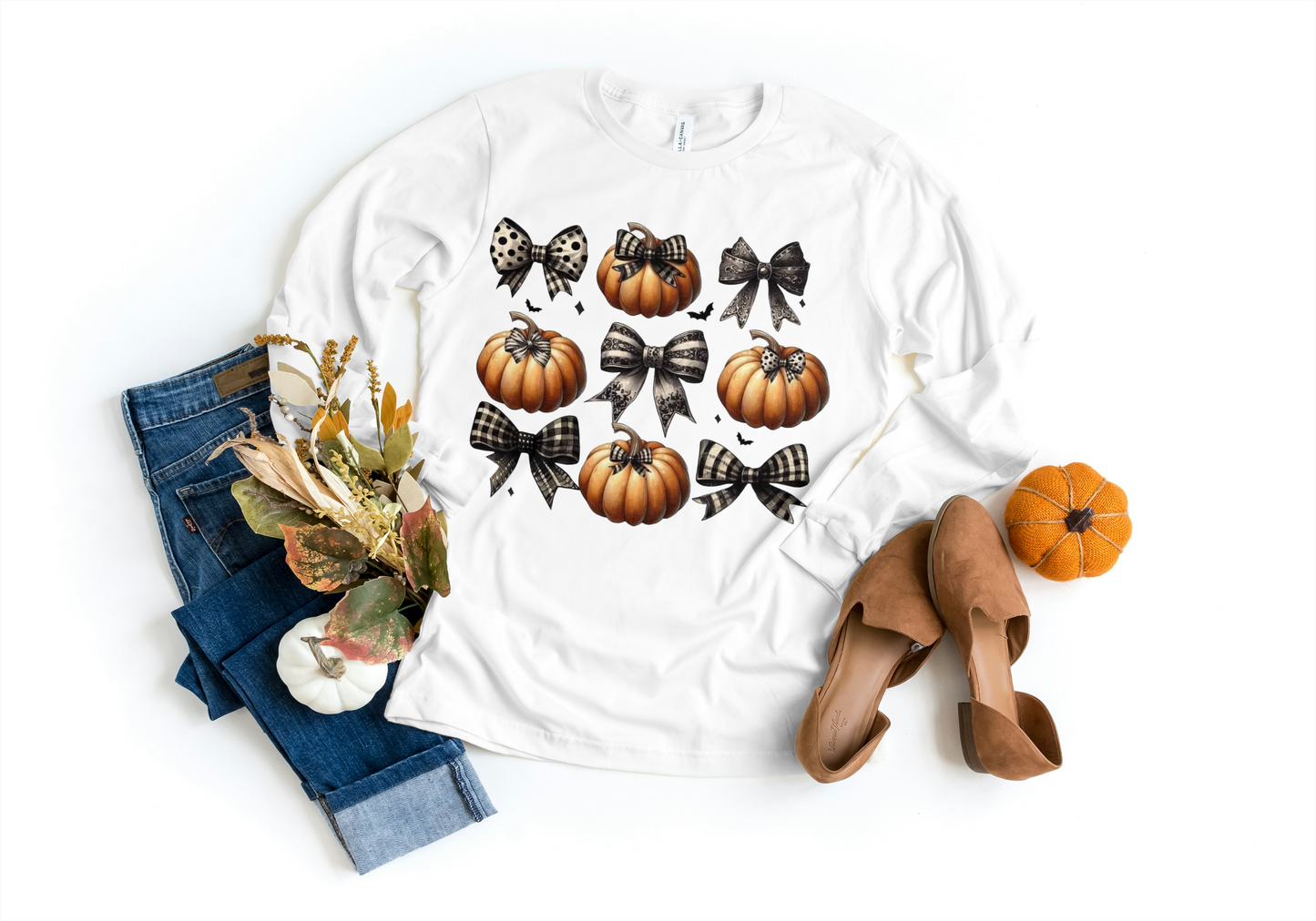 Pumpkin & Bow Tee 🎃🎀